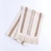 Yijia cotton and linen patchwork table flag, tassel lace, long strip dining table decoration fabric, festival and wedding decoration cover fabric, bed tail scarf Application Scenario